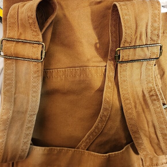 Carhartt Rugged Flex Relaxed Fit Canvas Brown Overall Shortall 2XL Hard Work - Picture 7 of 15